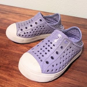 Lavender Guzman Steps Glitter Mist Perforated Sneaker- Skechers 7T toddler